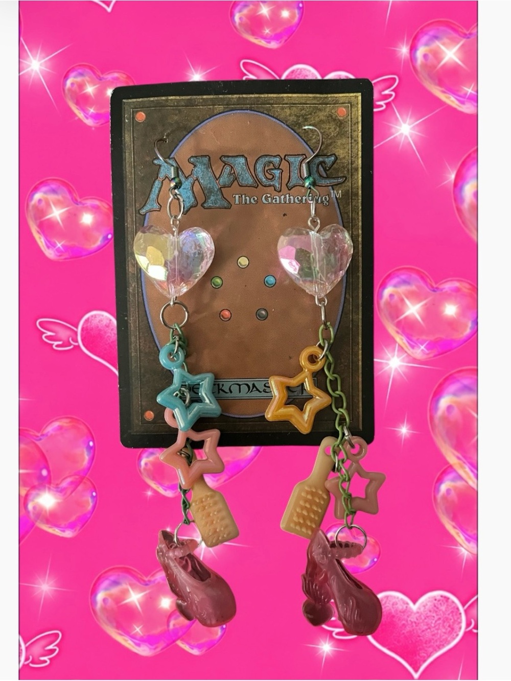 Inspired Kids Earrings - Pink, Teal, Yellow Accents